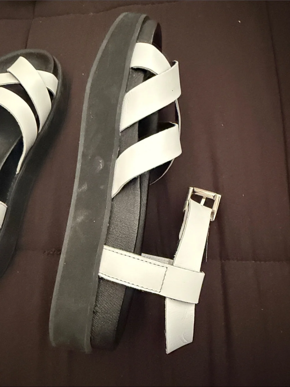 Topshop Made in Spain White Strappy Flat Sandals EU 37 US 6.5–7